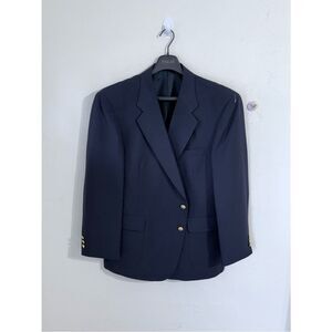 David Taylor Men’s Navy Blue Blazer Sport Coat Gold Buttons 46R Classic